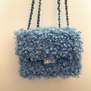 Blue wool medium purse